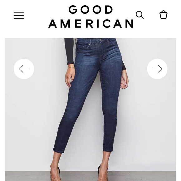 Good American Good Waist Crop Blue 025 size 15 - Picture 10 of 10